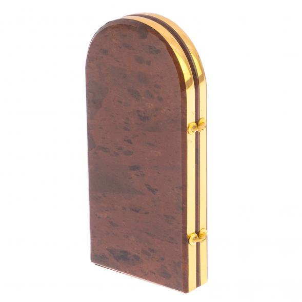 Икона складная &amp;quot;Св. Матрона Московская&amp;quot; арка средняя камень обсидиан 122988