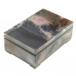 Каменная шкатулка из агата 12х8х4,8 см