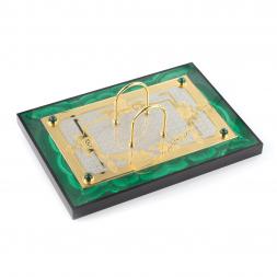 Настольный набор из малахита "Орел" Златоуст