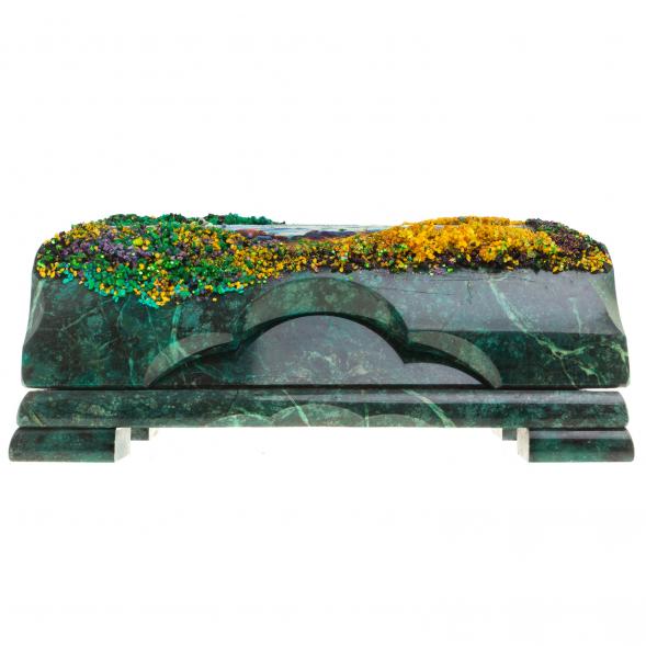 Шкатулка с рисунком &amp;quot;Водопад&amp;quot; змеевик 21х12х8,5 см ПЗ 124090