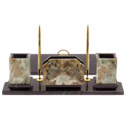 Настольный набор "Герб России" из офиокальцита