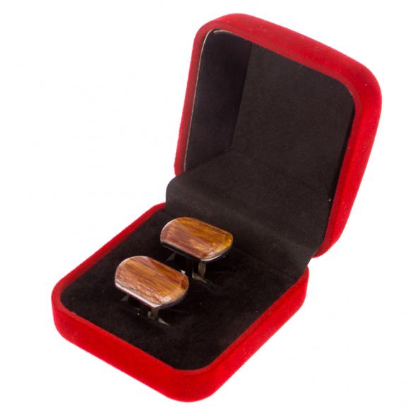 Запонки камень яшма закругленные 125694