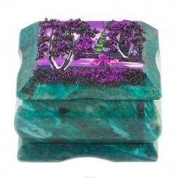 Шкатулка с росписью на крышке "Рассвет" 8х6х5,5 см