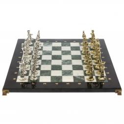 Шахматы &amp;quot;Великая Отечественная война&amp;quot; мрамор змеевик 40х40 см