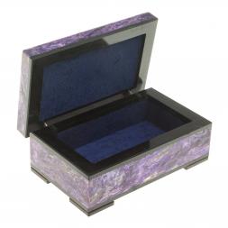 Каменная шкатулка из чароита 10х6х4 см