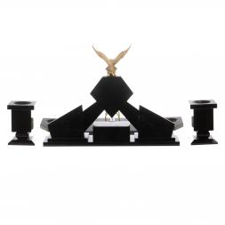 Письменный набор &amp;quot;Орел&amp;quot; из змеевика с бюваром и лотком для бумаг А4