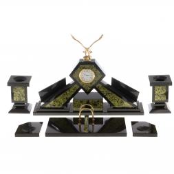 Письменный набор &amp;quot;Орел&amp;quot; из змеевика с бюваром и лотком для бумаг А4