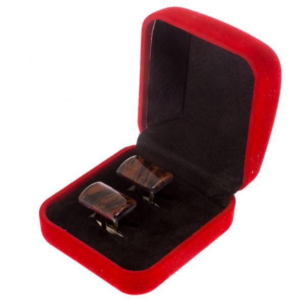 Запонки камень обсидиан прямоугольные 125695