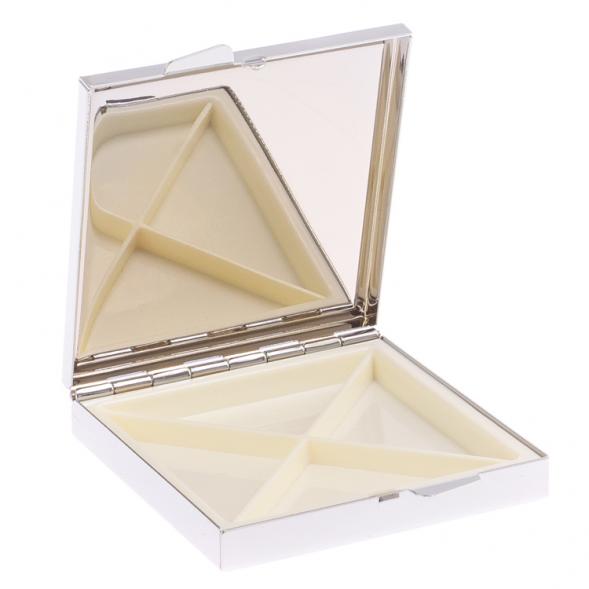 Таблетница на 4 отделения из фиолетового флюорита цвет серебро 125928