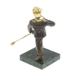 Статуэтка из бронзы &amp;quot;Сталевар&amp;quot; камень змеевик