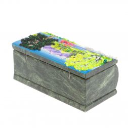 Шкатулка с росписью &amp;quot;Лето. Перекат&amp;quot; змеевик 15х7,5х6 см