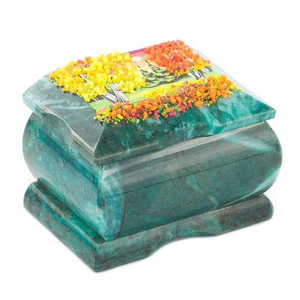 Шкатулка с расписной крышкой Осень 8х6х5,5 см 119931