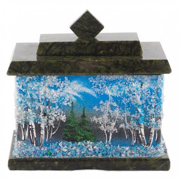 Шкатулка с рисунком из каменной крошки &amp;quot;Зима&amp;quot; 10,5х7х10 см 120510