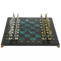 Шахматы &amp;quot;Великая Отечественная война&amp;quot; доска 40х40 см шабровский змеевик