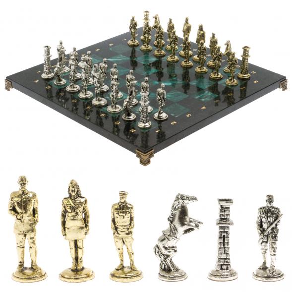 Шахматы &amp;quot;Великая Отечественная война&amp;quot; доска 40х40 см шабровский змеевик 129841