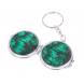 Складное зеркало брелок из малахита круглое 126675