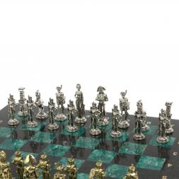 Шахматы &amp;quot;Отечественная война 1812 г.&amp;quot; доска 40х40 см шабровский змеевик