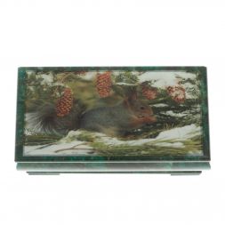 Шкатулка &amp;quot;Белка&amp;quot; из змеевика 16х8х7,5 см