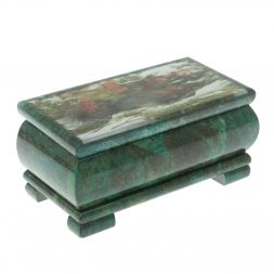 Шкатулка &amp;quot;Белка&amp;quot; из змеевика 16х8х7,5 см