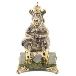 Сувенир &amp;quot;Крыса-король&amp;quot; змеевик бронза