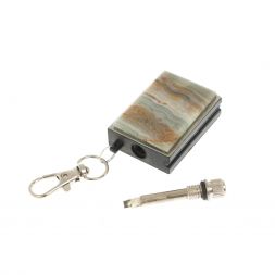 Брелок огниво "Вечная спичка" с накладкой из камня шайтанский переливт 2,8х1,3х5 см