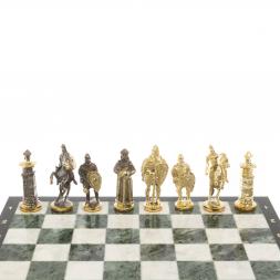 Шахматы &amp;quot;Богатыри&amp;quot; 40х40 см из мрамора и змеевика