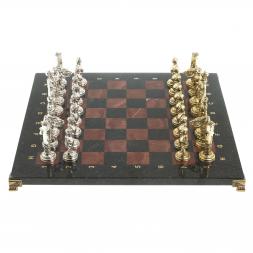 Шахматы &amp;quot;Дон Кихот&amp;quot; доска 40х40 см лемезит змеевик