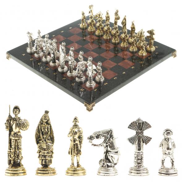 Шахматы &amp;quot;Дон Кихот&amp;quot; доска 40х40 см лемезит змеевик 122646