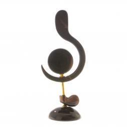 Часы из черного обсидиана "Скрипичный ключ"