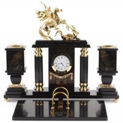 Письменный набор &amp;quot;Георгий Победоносец&amp;quot; камень офиокальцит