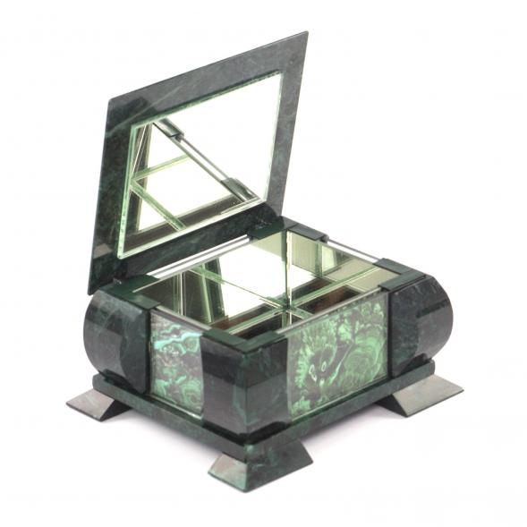 Шкатулка для украшений с фоторамкой камень змеевик 20,5х17,5х11 см 121615