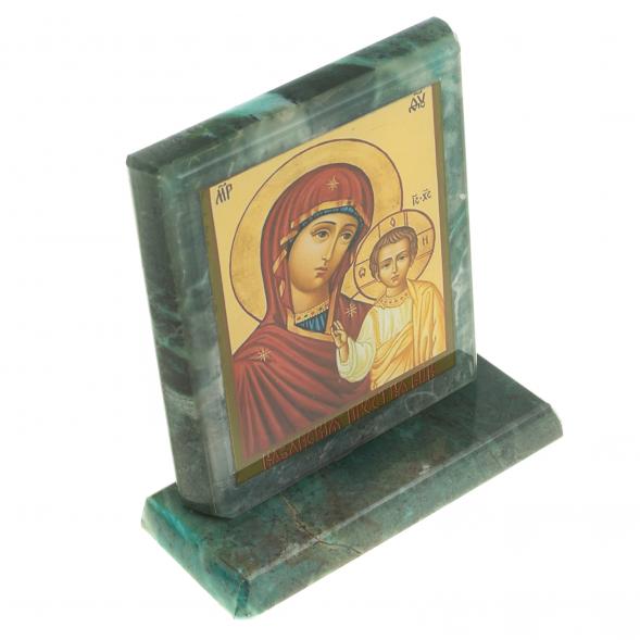 Икона настольная &amp;quot;Казанская БМ&amp;quot; камень змеевик 11,5х4,5х12 см 123192