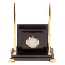 Визитница из долерита с часами "Визир"