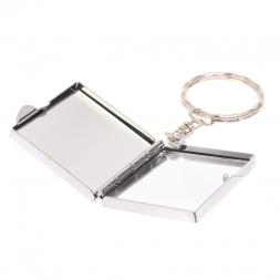 Складное зеркало брелок голубой апатит квадратное