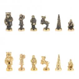 Шахматы бронзовые &amp;quot;Народы севера&amp;quot; доска каменная 40х40 см