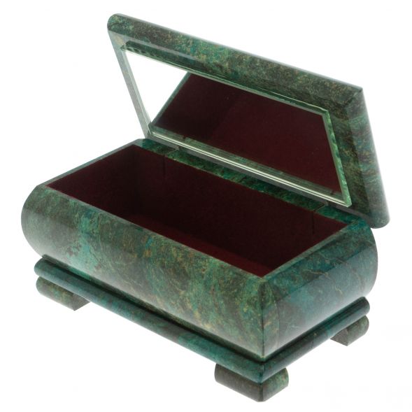 Шкатулка &amp;quot;Зимний рассвет&amp;quot; из змеевика 16х8х7,5 см 128850