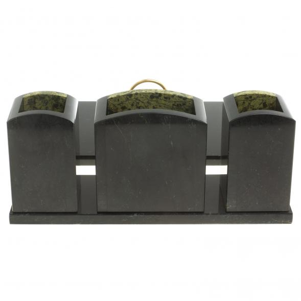 Настольный набор из змеевика &amp;quot;Канцелярский&amp;quot; с гербом РФ 124000