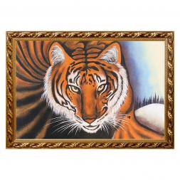 Картина "Тигр" багет 46х66 см, каменная крошка