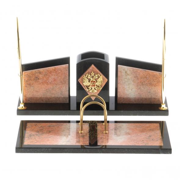 Письменный прибор &amp;quot;Элегант&amp;quot; из розового мрамора 124503