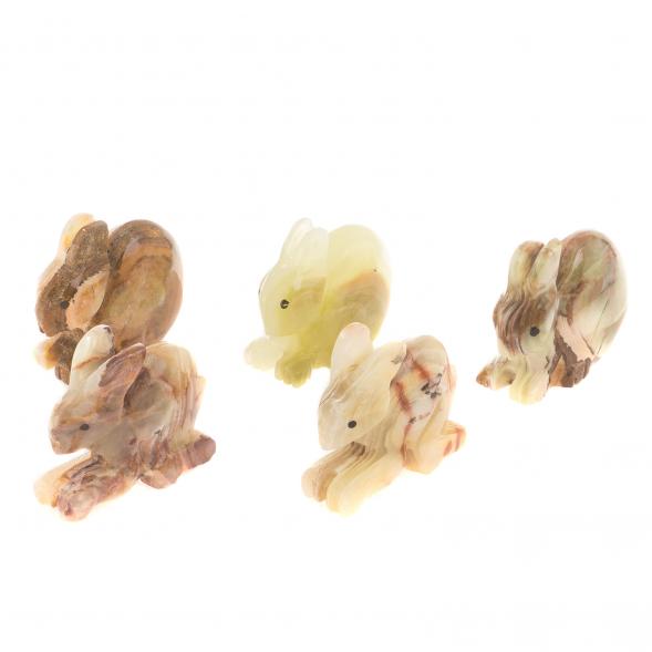 Статуэтка из оникса &amp;quot;Заяц&amp;quot; зелено-коричневый 7,5х3,2х6,5 см (3) 124646