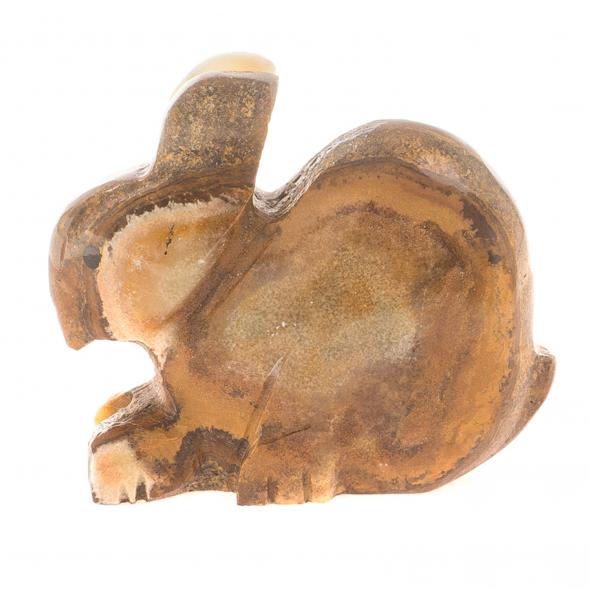 Статуэтка из оникса &amp;quot;Заяц&amp;quot; зелено-коричневый 7,5х3,2х6,5 см (3) 124646