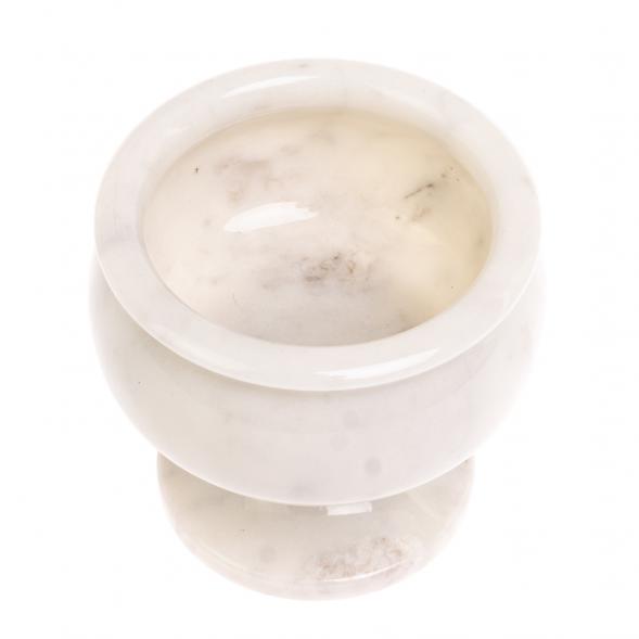 Варенница из белого мрамора на ножке 250 мл 9,5х9 см 126755