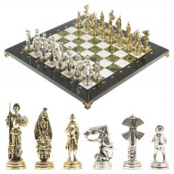 Шахматы &amp;quot;Дон Кихот&amp;quot; доска 40х40 см камень мрамор змеевик