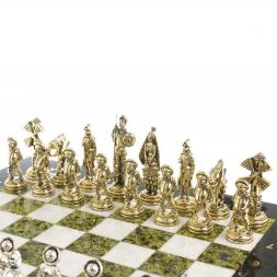 Шахматы &amp;quot;Дон Кихот&amp;quot; доска 40х40 см камень мрамор змеевик