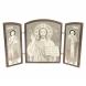 Икона складная триптих &amp;quot;Спаситель, Св.Пантелеймон, Св.Николай&amp;quot; арка камень обсидиан 122996