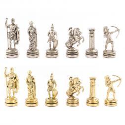 Шахматы "Лучники" доска 28х28 см мрамор змеевик