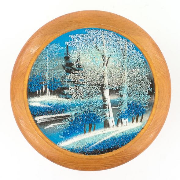 Тарелка декоративная &amp;quot;Зима&amp;quot; 20 см каменная крошка 119564