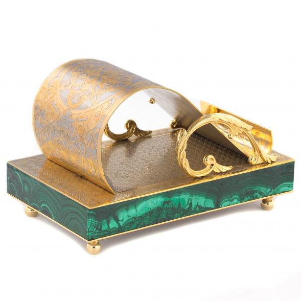 Подставка для телефона &amp;quot;Герб России&amp;quot; камень малахит Златоуст 120300