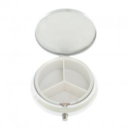 Таблетница на 3 отсека камень голубой апатит цвет серебро