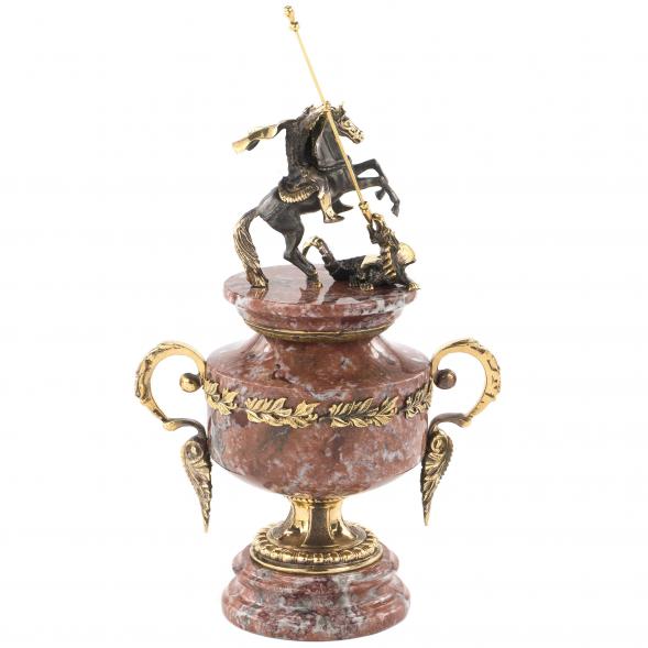 Бронзовый кубок &amp;quot;Георгий Победоносец&amp;quot; камень креноид 113820